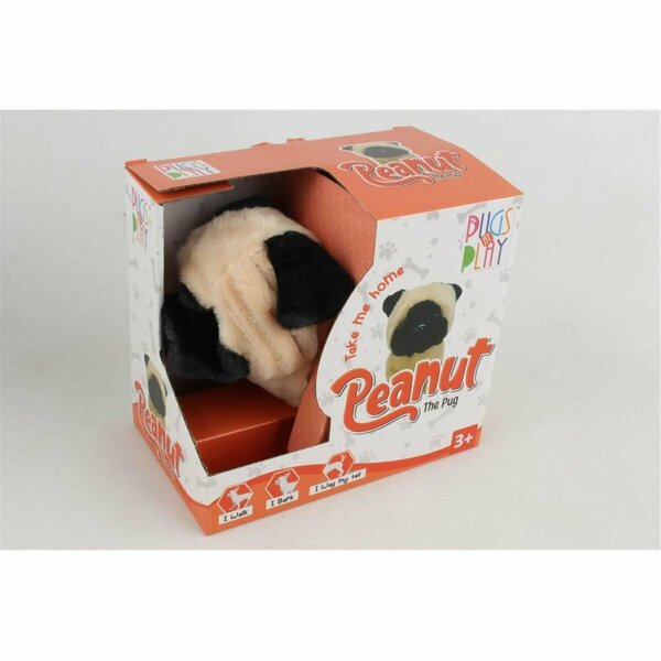 Pugs At Play 6.5 x 3.5 x 6 in. Peanut Walking Dog Plush Toy PAP28